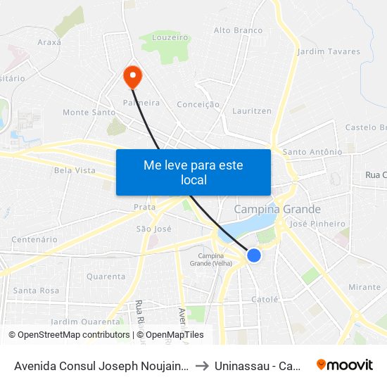 Avenida Consul Joseph Noujain Habib Nacad, 762-920 to Uninassau - Campus Palmeira map