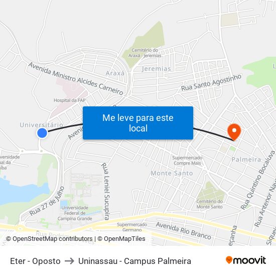 Eter - Oposto to Uninassau - Campus Palmeira map