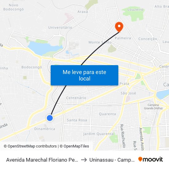 Avenida Marechal Floriano Peixoto, 2942-2950 to Uninassau - Campus Palmeira map