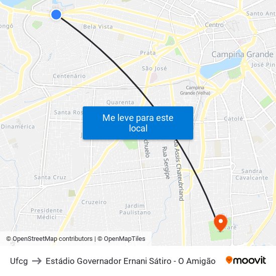 Ufcg to Estádio Governador Ernani Sátiro - O Amigão map