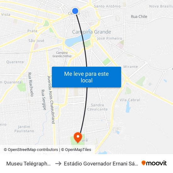 Museu Telégrapho Nacional to Estádio Governador Ernani Sátiro - O Amigão map