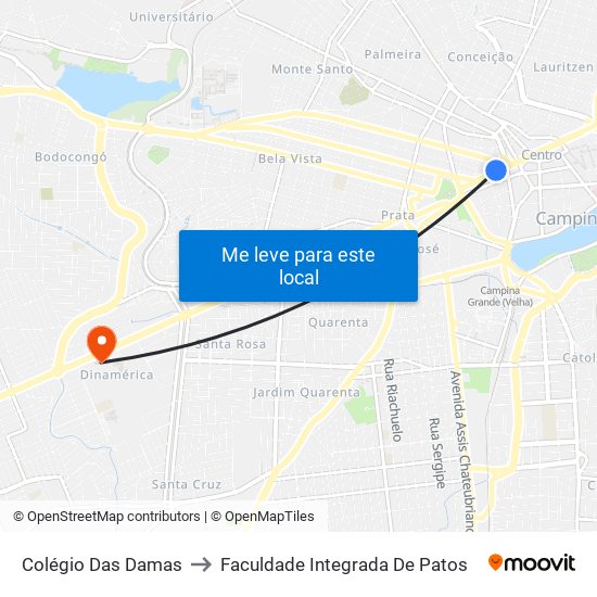 Colégio Das Damas to Faculdade Integrada De Patos map