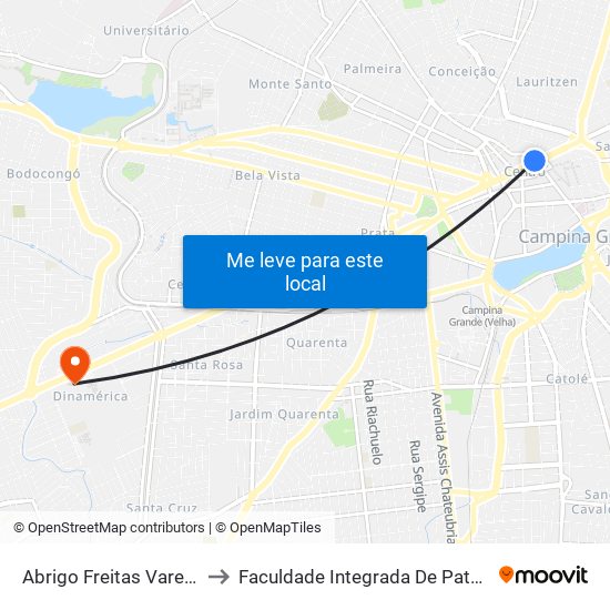 Abrigo Freitas Varejo to Faculdade Integrada De Patos map