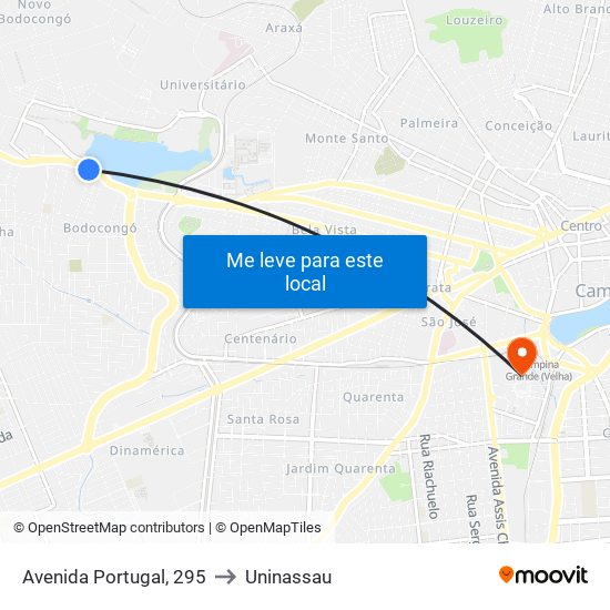 Avenida Portugal, 295 to Uninassau map