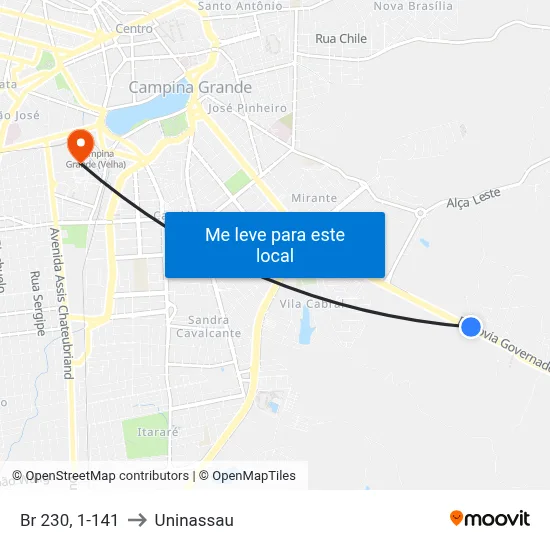Br 230, 1-141 to Uninassau map