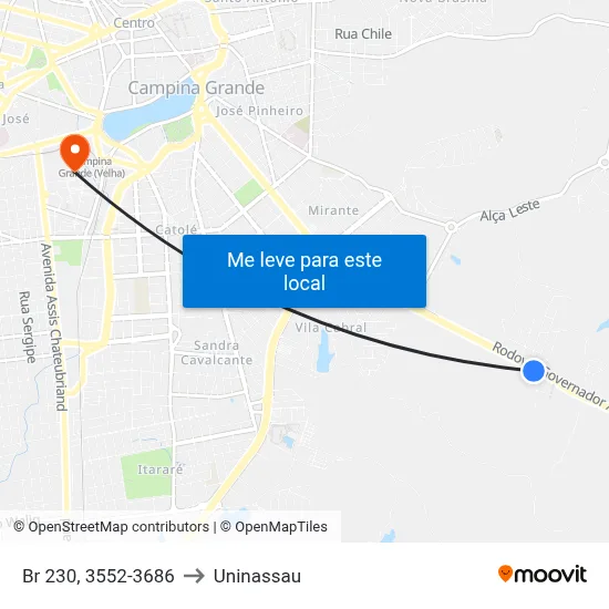 Br 230, 3552-3686 to Uninassau map