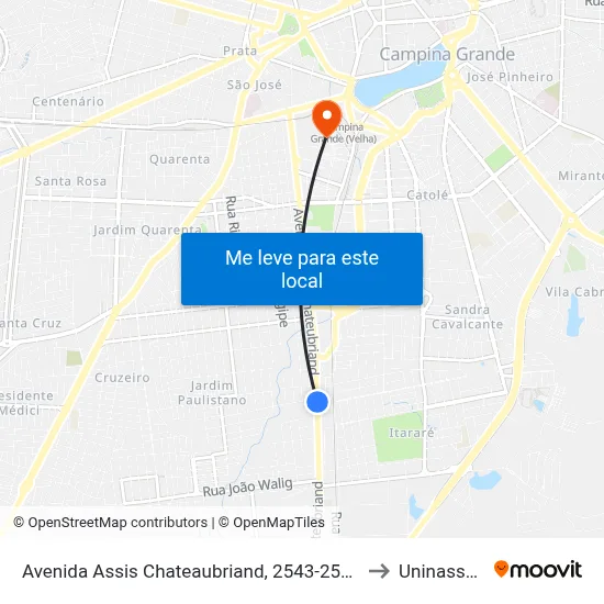 Avenida Assis Chateaubriand, 2543-2569 to Uninassau map