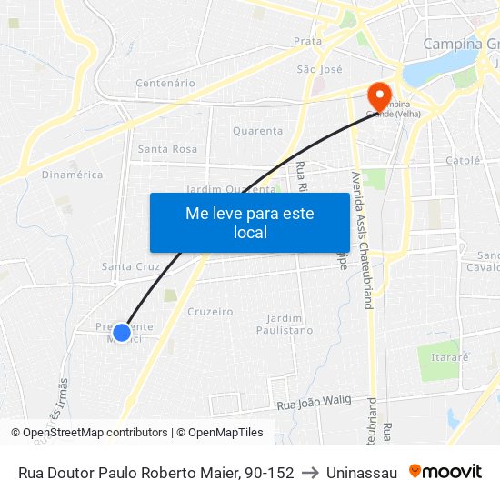 Rua Doutor Paulo Roberto Maier, 90-152 to Uninassau map