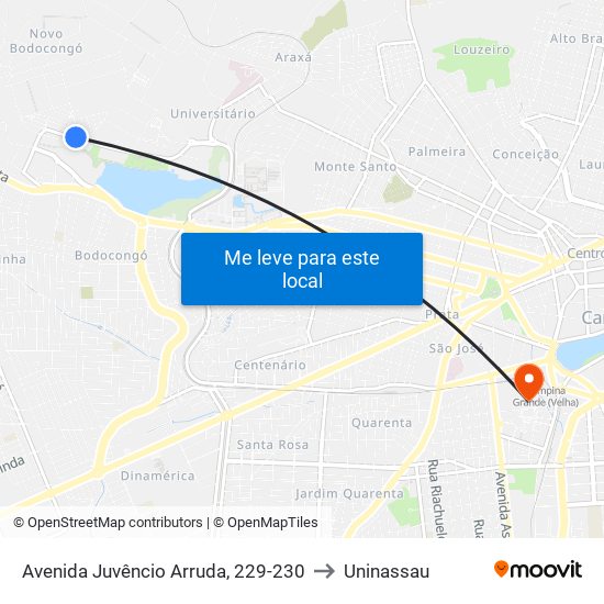 Avenida Juvêncio Arruda, 229-230 to Uninassau map