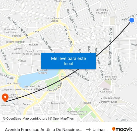 Avenida Francisco Antônio Do Nascimento, 262 to Uninassau map
