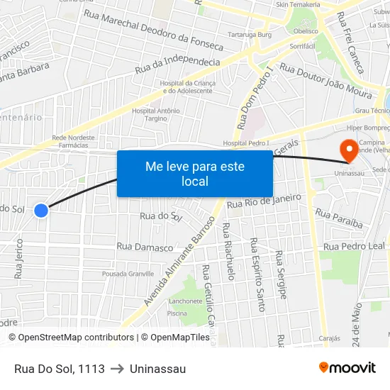 Rua Do Sol, 1113 to Uninassau map