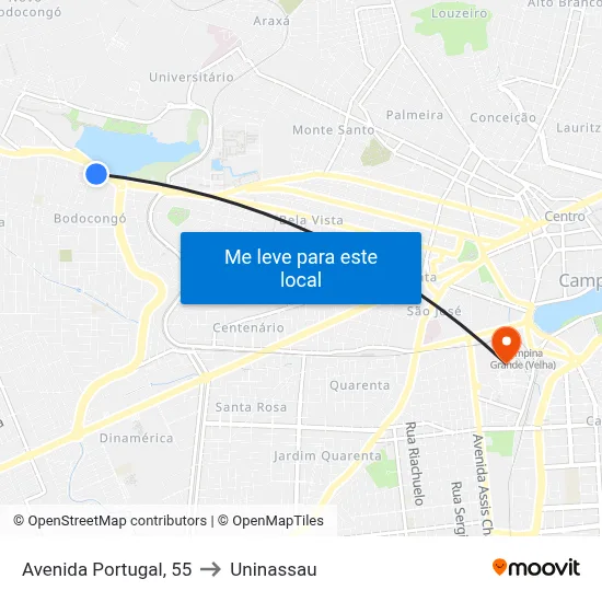 Avenida Portugal, 55 to Uninassau map