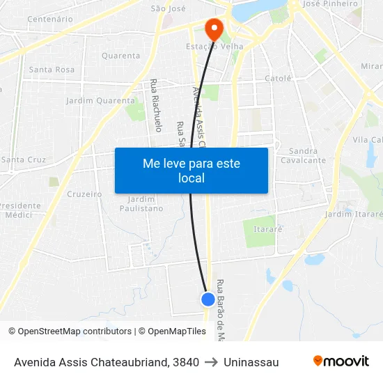 Avenida Assis Chateaubriand, 3840 to Uninassau map