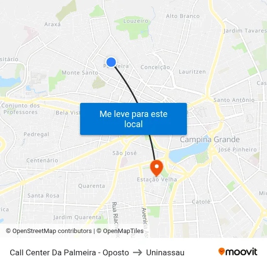 Call Center Da Palmeira - Oposto to Uninassau map