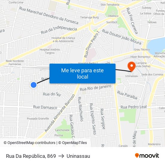 Rua Da República, 869 to Uninassau map