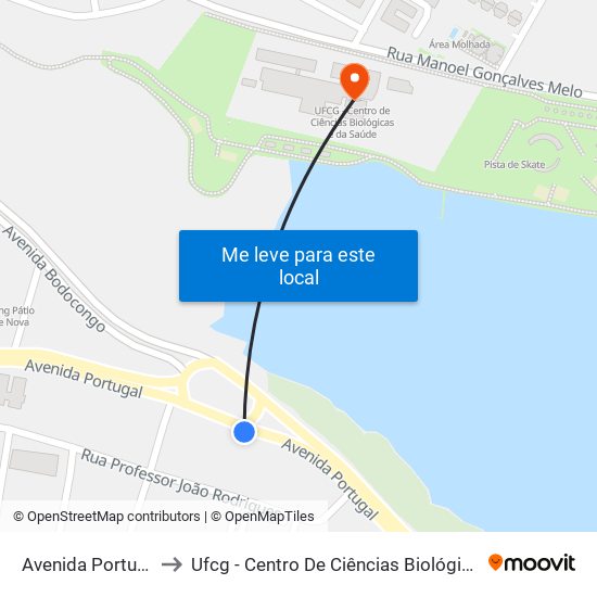 Avenida Portugal, 295 to Ufcg - Centro De Ciências Biológicas E Da Saúde map