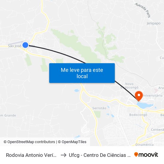 Rodovia Antonio Veríssimo De Souza, 69 to Ufcg - Centro De Ciências Biológicas E Da Saúde map