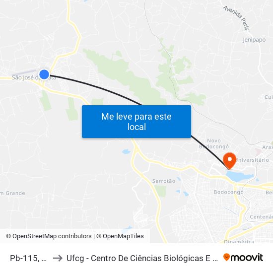 Pb-115, 320 to Ufcg - Centro De Ciências Biológicas E Da Saúde map