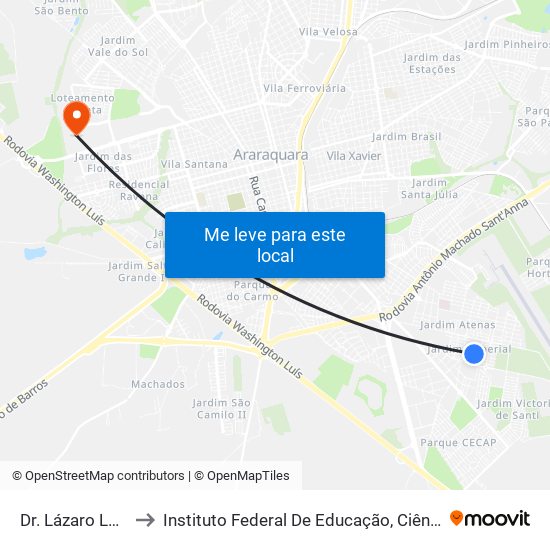 Dr. Lázaro Luíz Zamenhof to Instituto Federal De Educação, Ciência E Tecnologia De São Paulo map