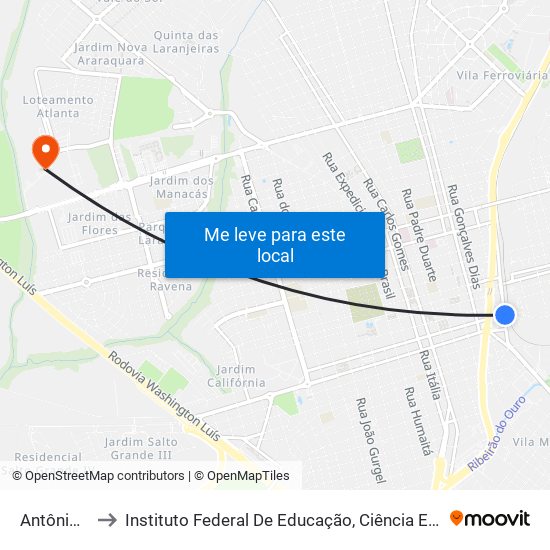 Antônio Prado to Instituto Federal De Educação, Ciência E Tecnologia De São Paulo map