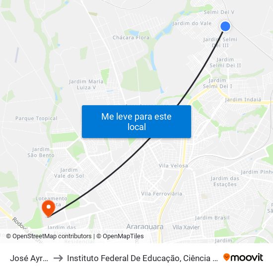 José Ayrton Cury to Instituto Federal De Educação, Ciência E Tecnologia De São Paulo map