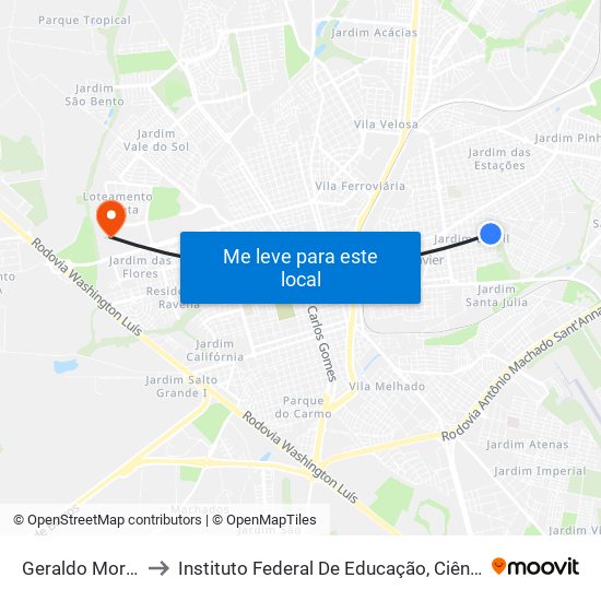 Geraldo Moreira 758-798 to Instituto Federal De Educação, Ciência E Tecnologia De São Paulo map