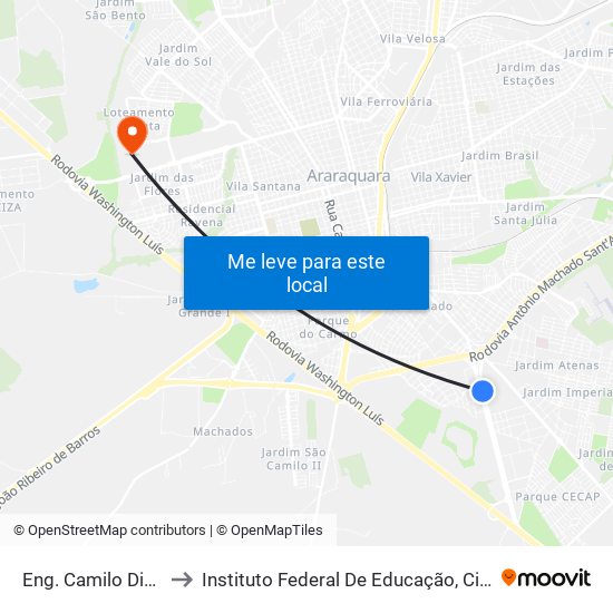 Eng. Camilo Dinucci 3214-3346 to Instituto Federal De Educação, Ciência E Tecnologia De São Paulo map
