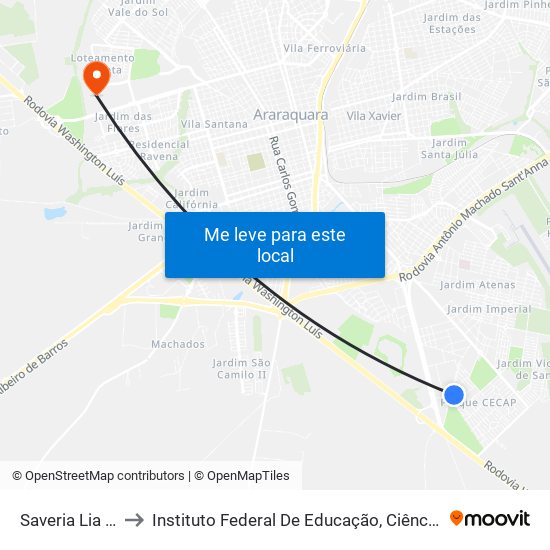 Saveria Lia Rolfsen 35 to Instituto Federal De Educação, Ciência E Tecnologia De São Paulo map