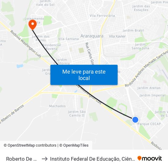 Roberto De Jesus Afonso to Instituto Federal De Educação, Ciência E Tecnologia De São Paulo map