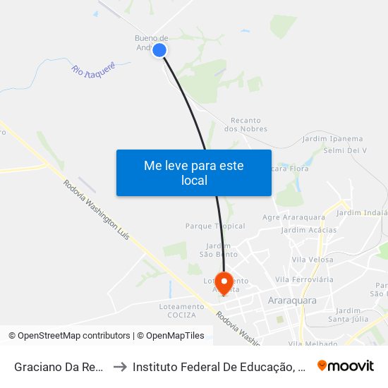 Graciano Da Ressurreição Affonso to Instituto Federal De Educação, Ciência E Tecnologia De São Paulo map