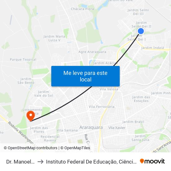 Dr. Manoel Penteado to Instituto Federal De Educação, Ciência E Tecnologia De São Paulo map