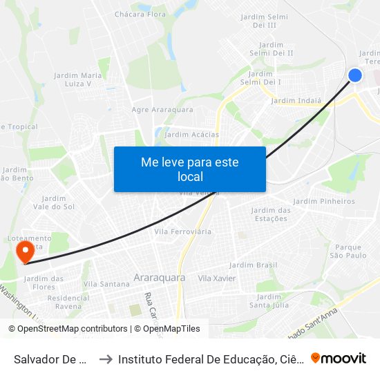 Salvador De Capua 400-418 to Instituto Federal De Educação, Ciência E Tecnologia De São Paulo map