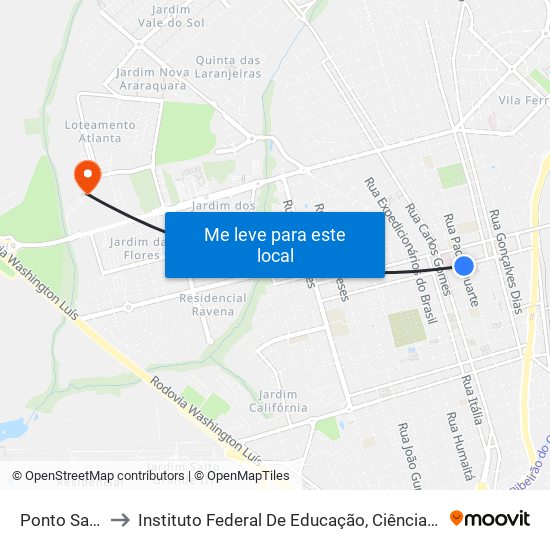 Ponto Santa Casa to Instituto Federal De Educação, Ciência E Tecnologia De São Paulo map