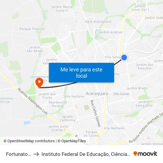 Fortunato Bressan to Instituto Federal De Educação, Ciência E Tecnologia De São Paulo map