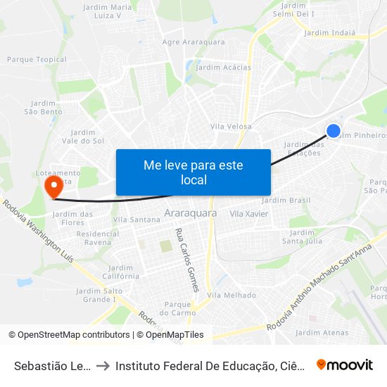 Sebastião Lemos Da Cruz to Instituto Federal De Educação, Ciência E Tecnologia De São Paulo map