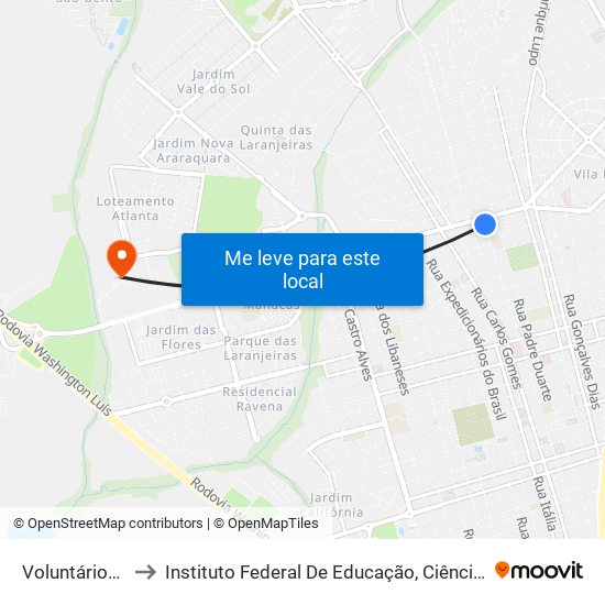 Voluntários Da Pátria to Instituto Federal De Educação, Ciência E Tecnologia De São Paulo map