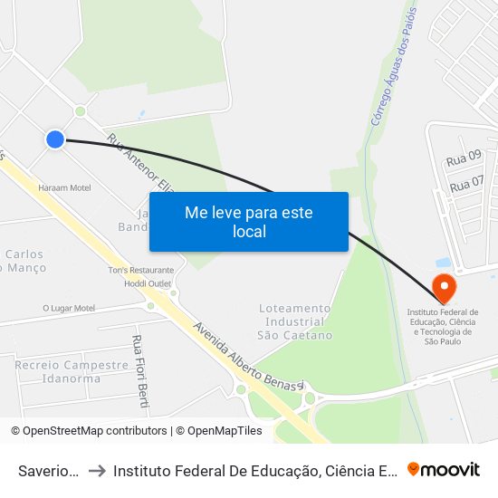 Saverio Conde to Instituto Federal De Educação, Ciência E Tecnologia De São Paulo map