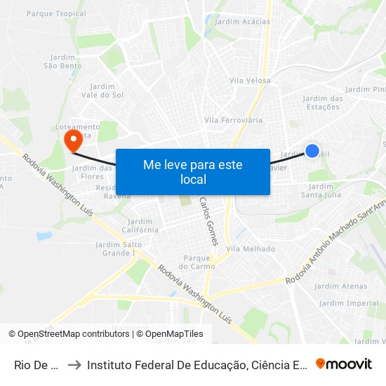 Rio De Janeiro to Instituto Federal De Educação, Ciência E Tecnologia De São Paulo map