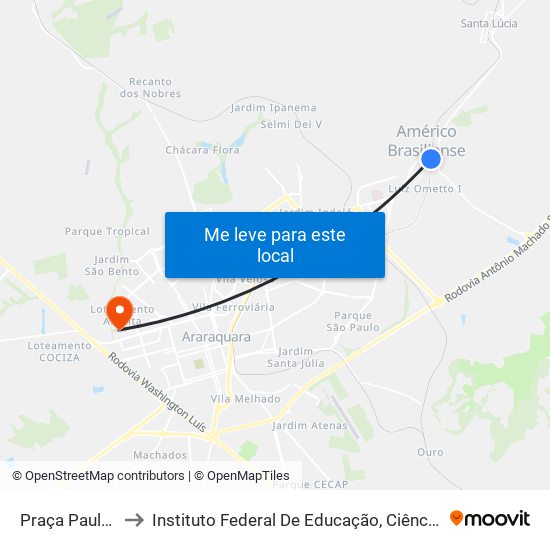 Praça Paulo Abi Jaudi to Instituto Federal De Educação, Ciência E Tecnologia De São Paulo map