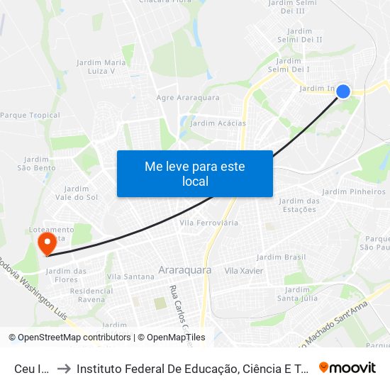 Ceu Indaiá to Instituto Federal De Educação, Ciência E Tecnologia De São Paulo map