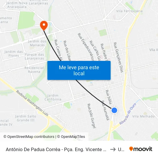 Antônio De Padua Corrêa - Pça. Eng. Vicente Micelli to Unip map