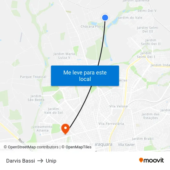 Darvis Bassi to Unip map