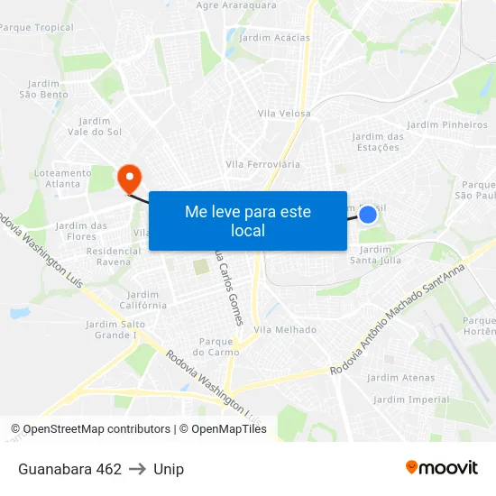 Guanabara 462 to Unip map