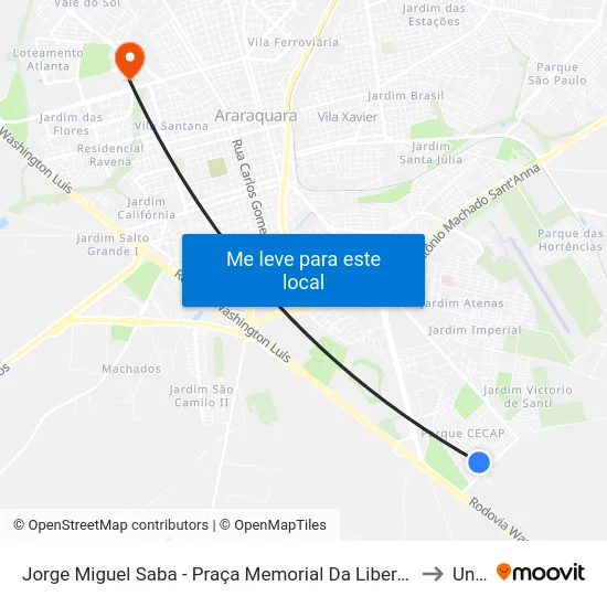 Jorge Miguel Saba - Praça Memorial Da Liberdade to Unip map