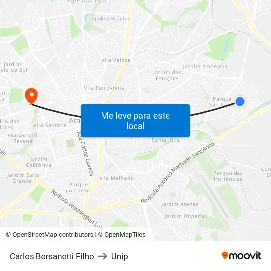 Carlos Bersanetti Filho to Unip map