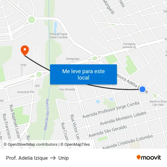 Prof. Adelia Izique to Unip map