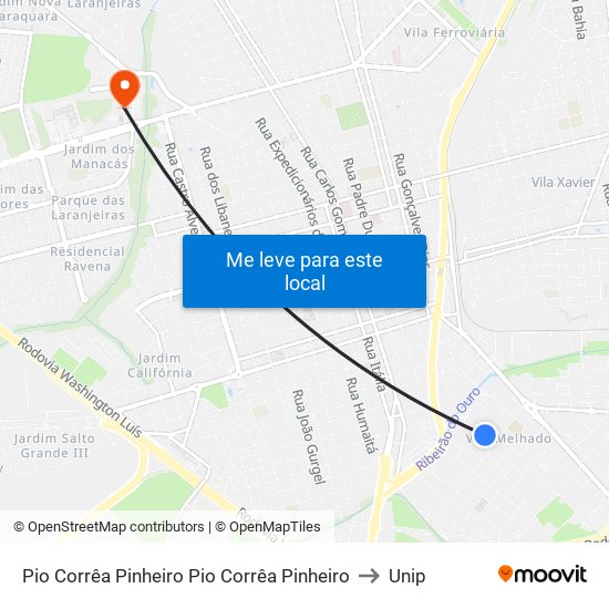 Pio Corrêa Pinheiro Pio Corrêa Pinheiro to Unip map