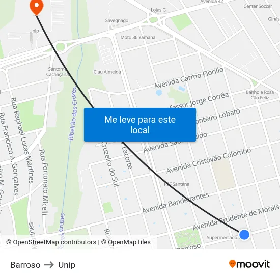 Barroso to Unip map