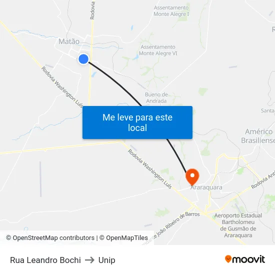 Rua Leandro Bochi to Unip map