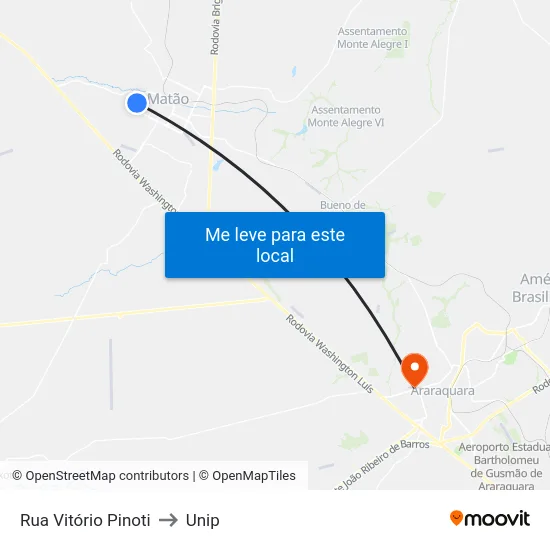 Rua Vitório Pinoti to Unip map